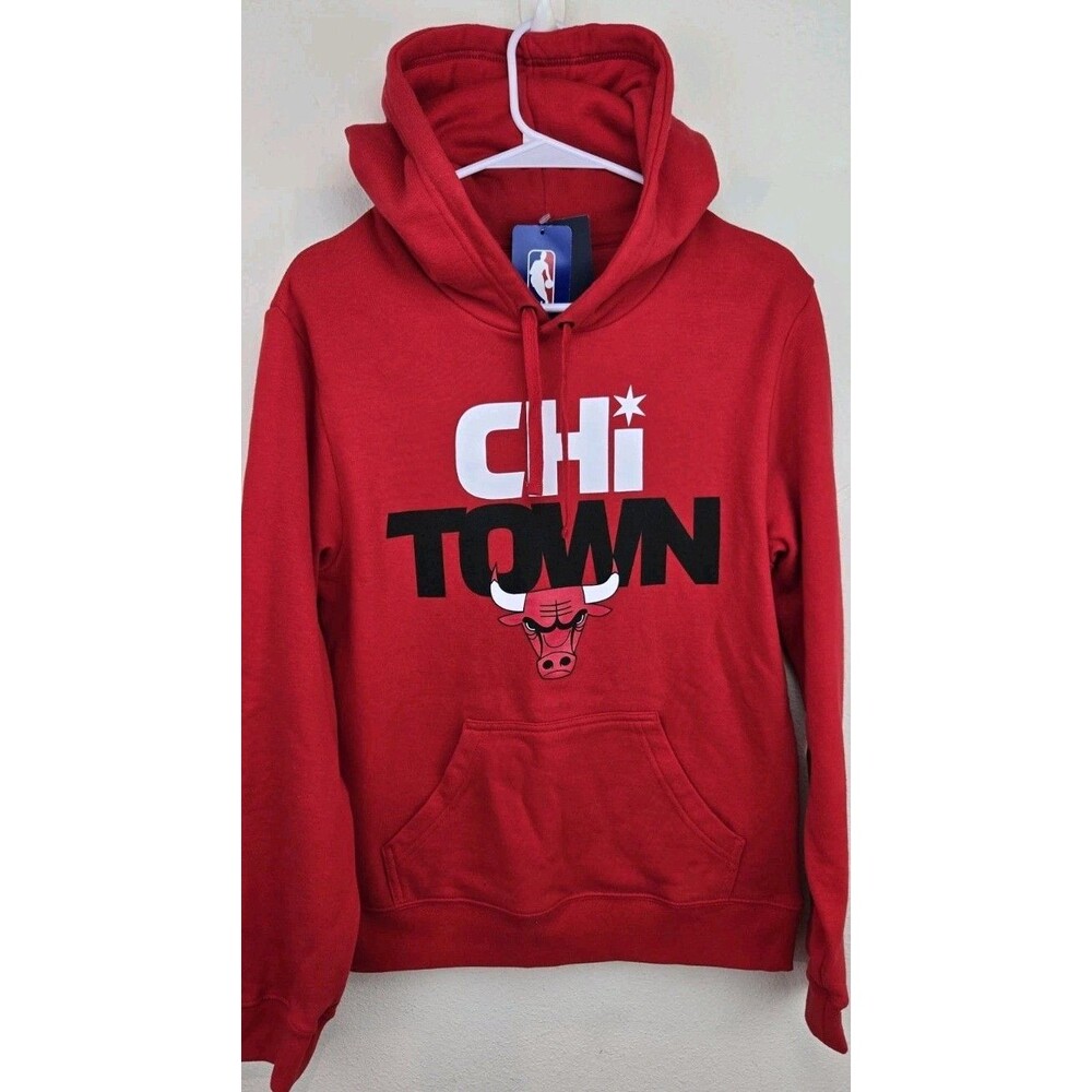 NBA Chicago Bulls Chi Town Hoodie Red Pullover Sweatshirt Men's Sz S Fanatics